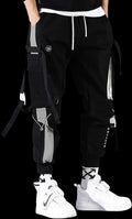 Men'S Punk Rock Street Harem Pants, Hip Hop Techwear Jogger Sport Pants