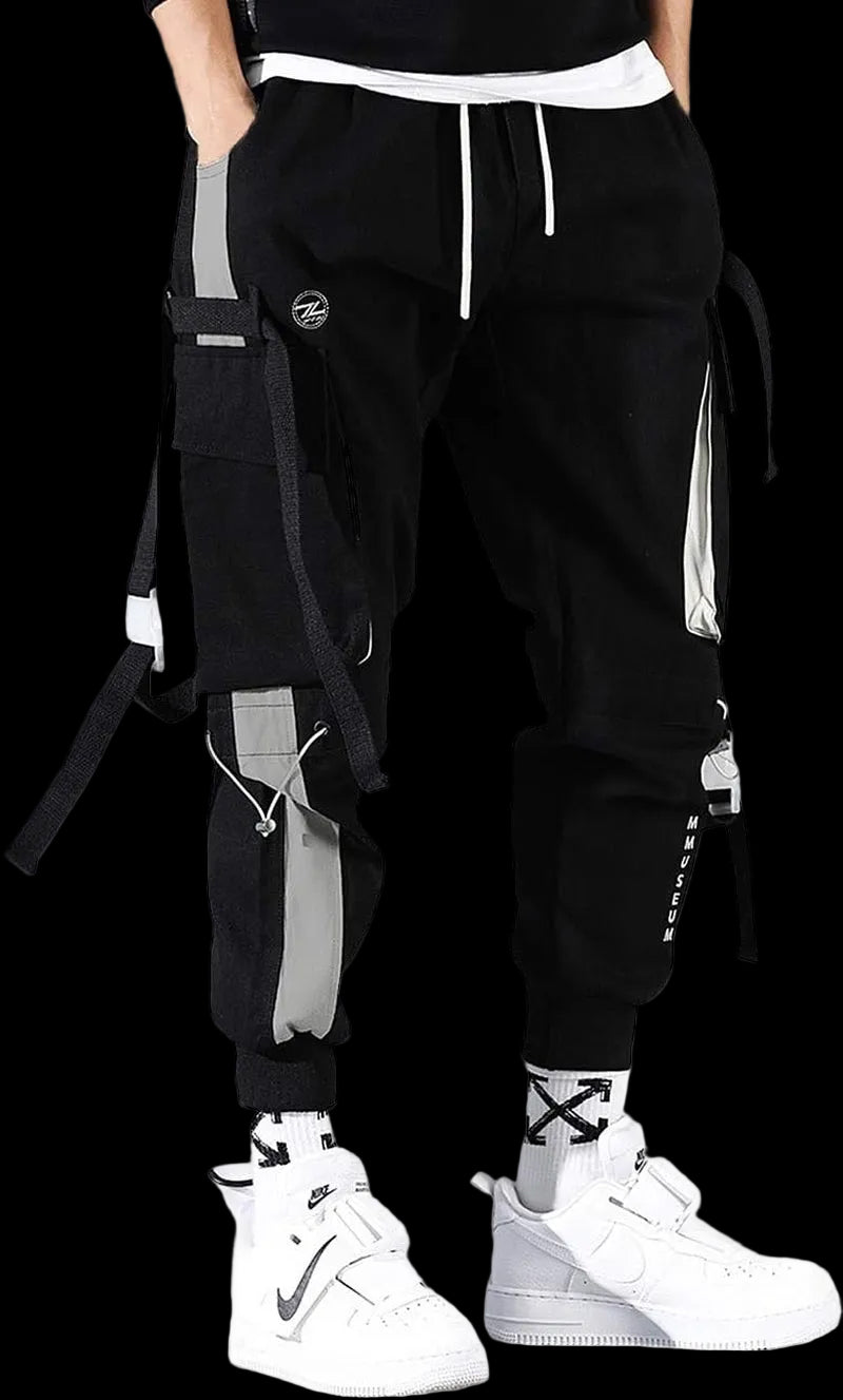 Men'S Punk Rock Street Harem Pants, Hip Hop Techwear Jogger Sport Pants