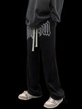 American Style Letter Print Straight Pants for Men High Street Loose Trousers Casual Joggers Hip Hop Drawstring Sweatpants