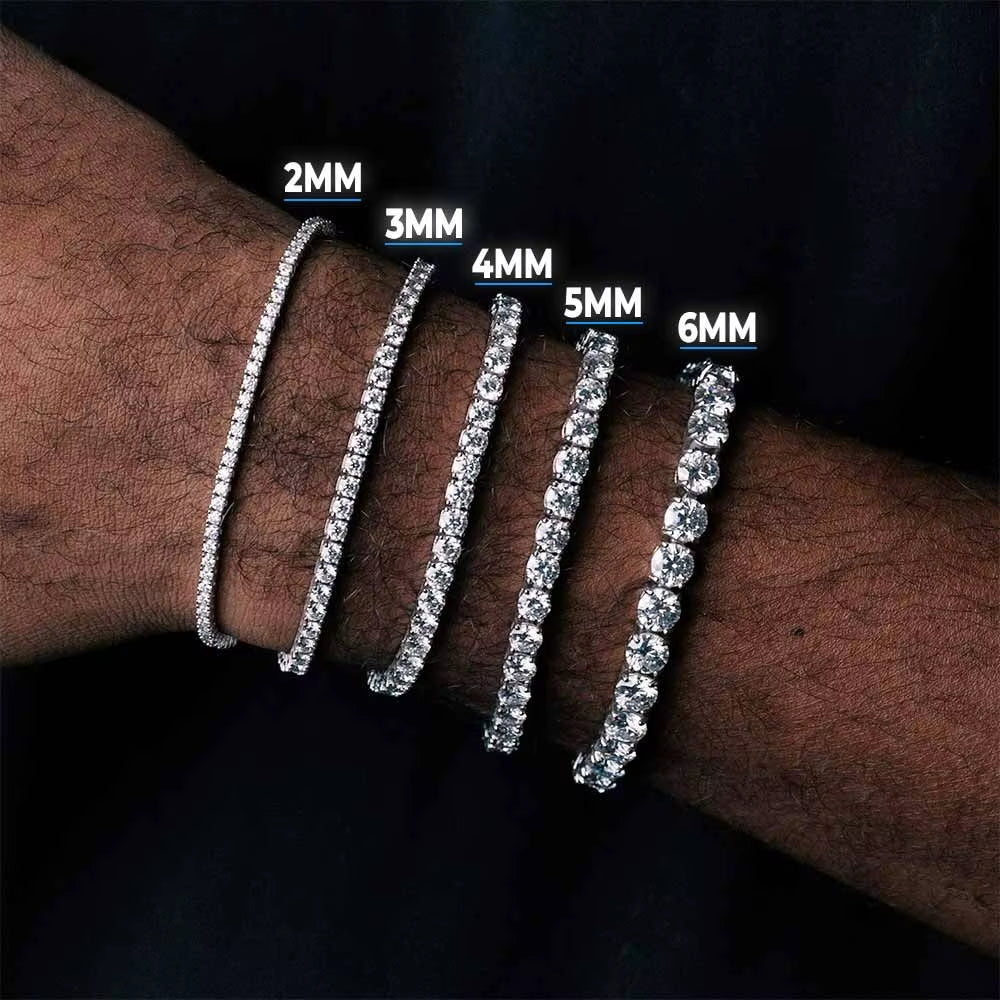 3Mm 4Mm 5Mm 1 Row Tennis Chain Bling Zircon Copper Material Necklace Hip Hop Man and Women Iced Out Jewelry Free Engrave Name