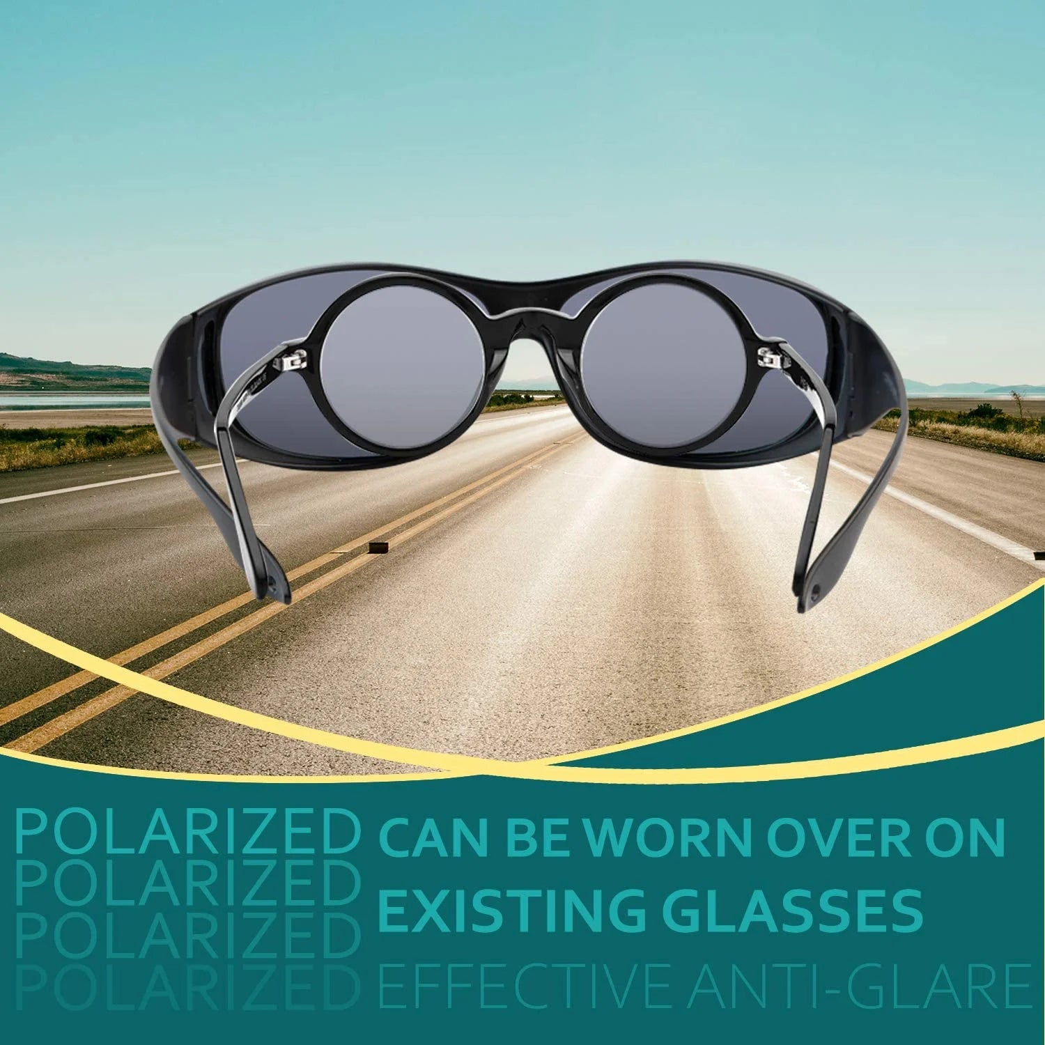 Fit over HD Day / Night Driving Glasses Wraparound Sunglasses for Men, Women - anti Glare Polarized Wraparounds
