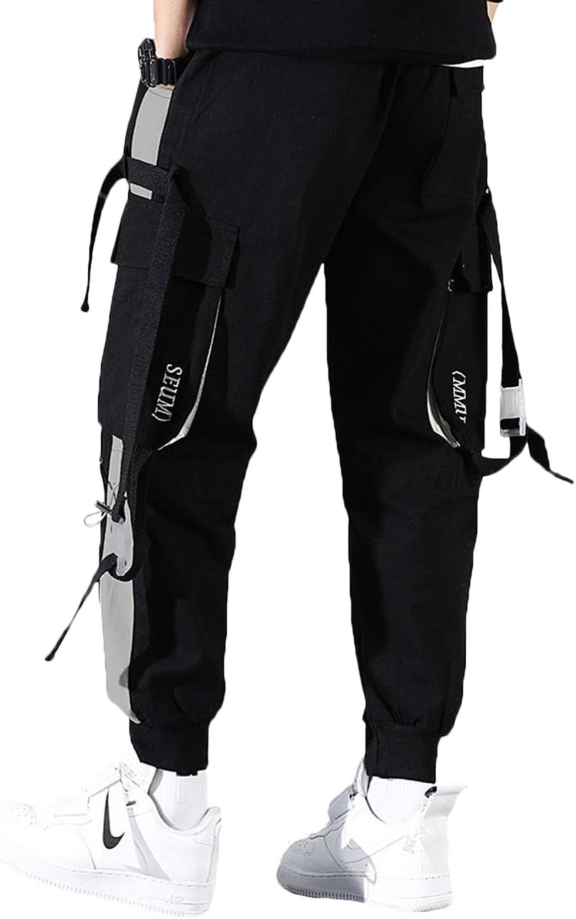 Men'S Punk Rock Street Harem Pants, Hip Hop Techwear Jogger Sport Pants