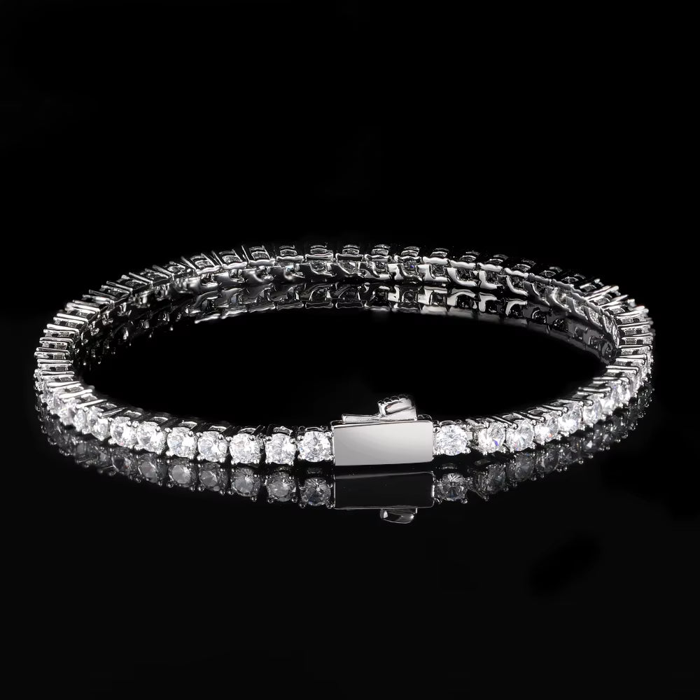 3Mm 4Mm 5Mm 1 Row Tennis Chain Bling Zircon Copper Material Necklace Hip Hop Man and Women Iced Out Jewelry Free Engrave Name