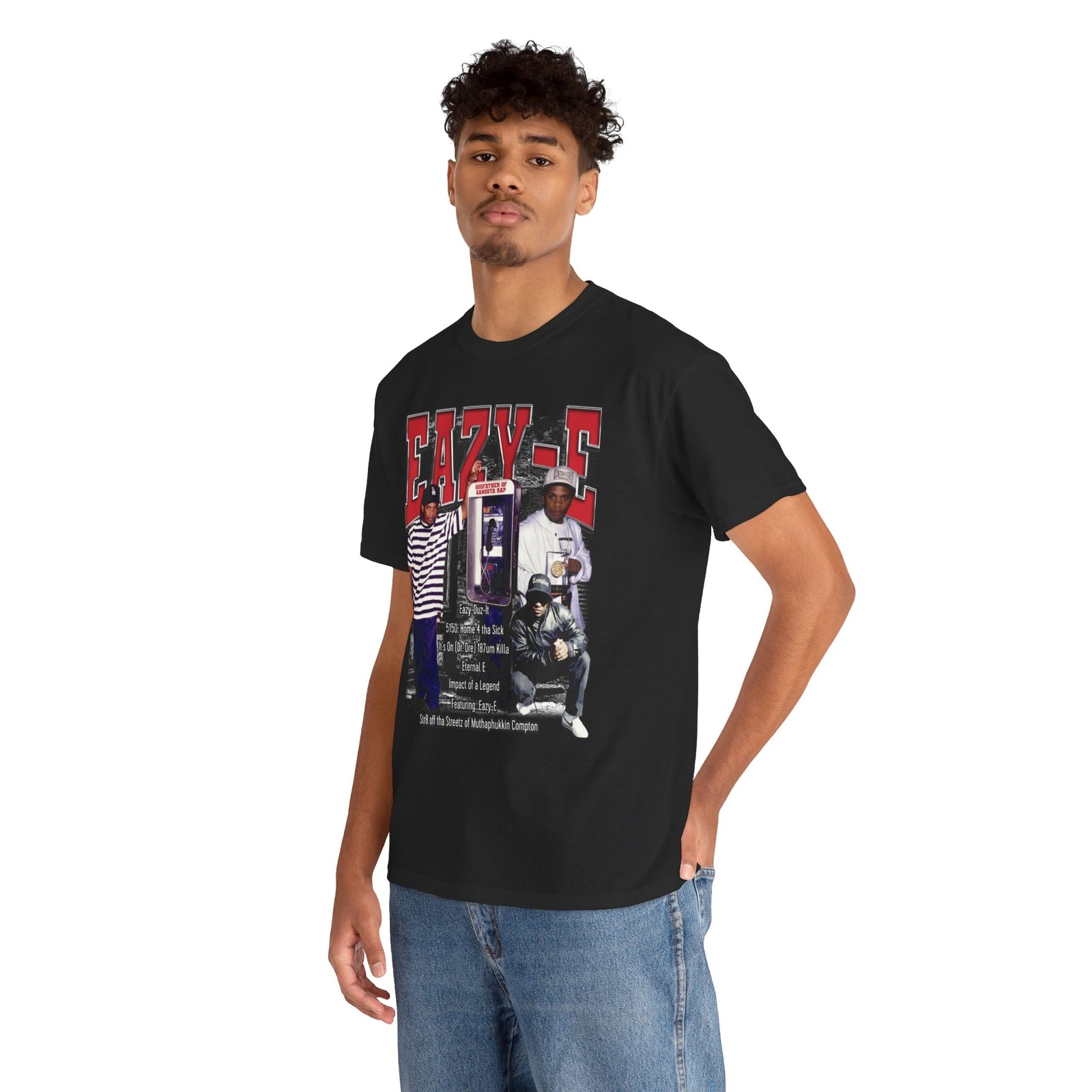 Eazy E V1 NWA Raiders Los Angeles T Shirt Oversize 90S Graphic Bootleg Hip Hop