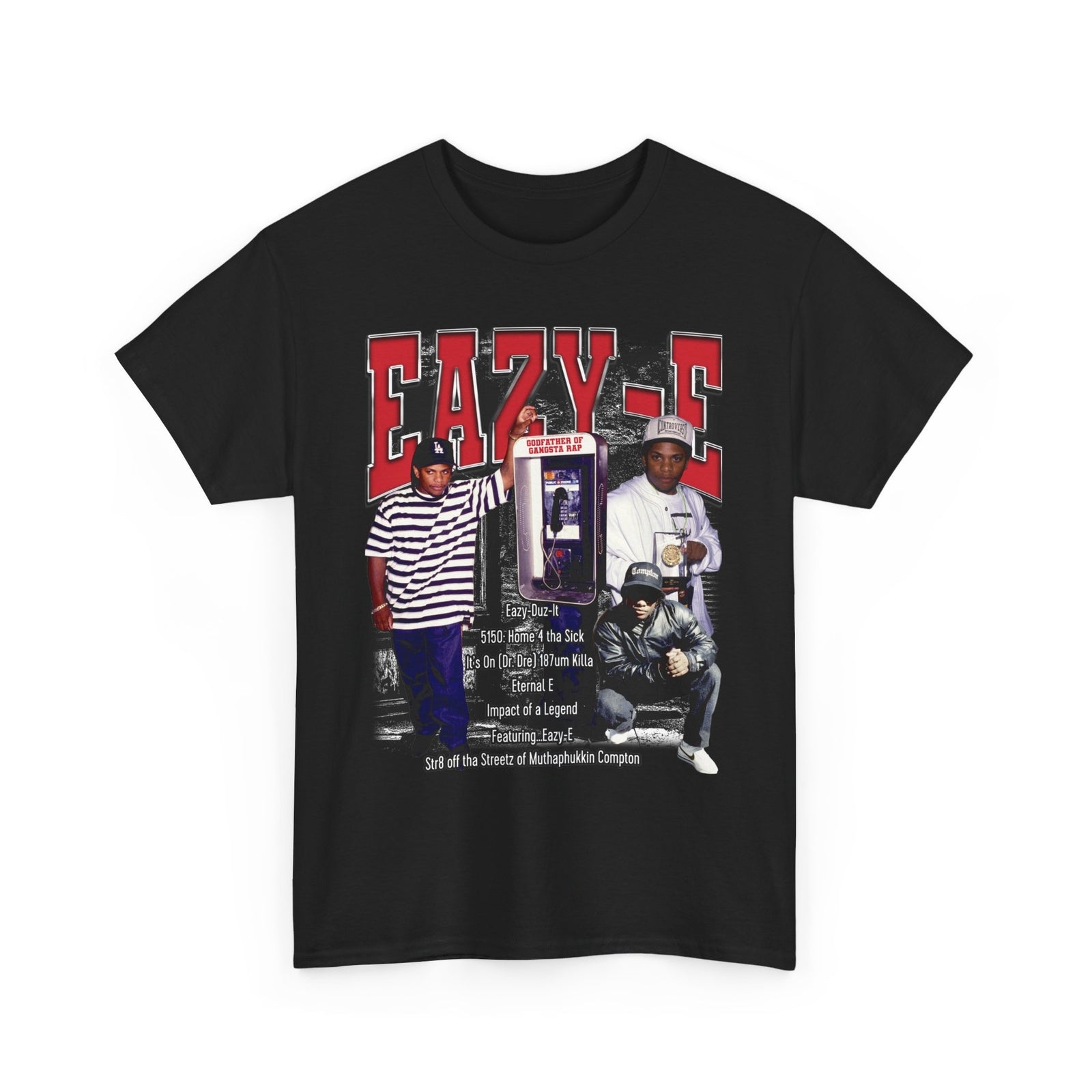 Eazy E V1 NWA Raiders Los Angeles T Shirt Oversize 90S Graphic Bootleg Hip Hop